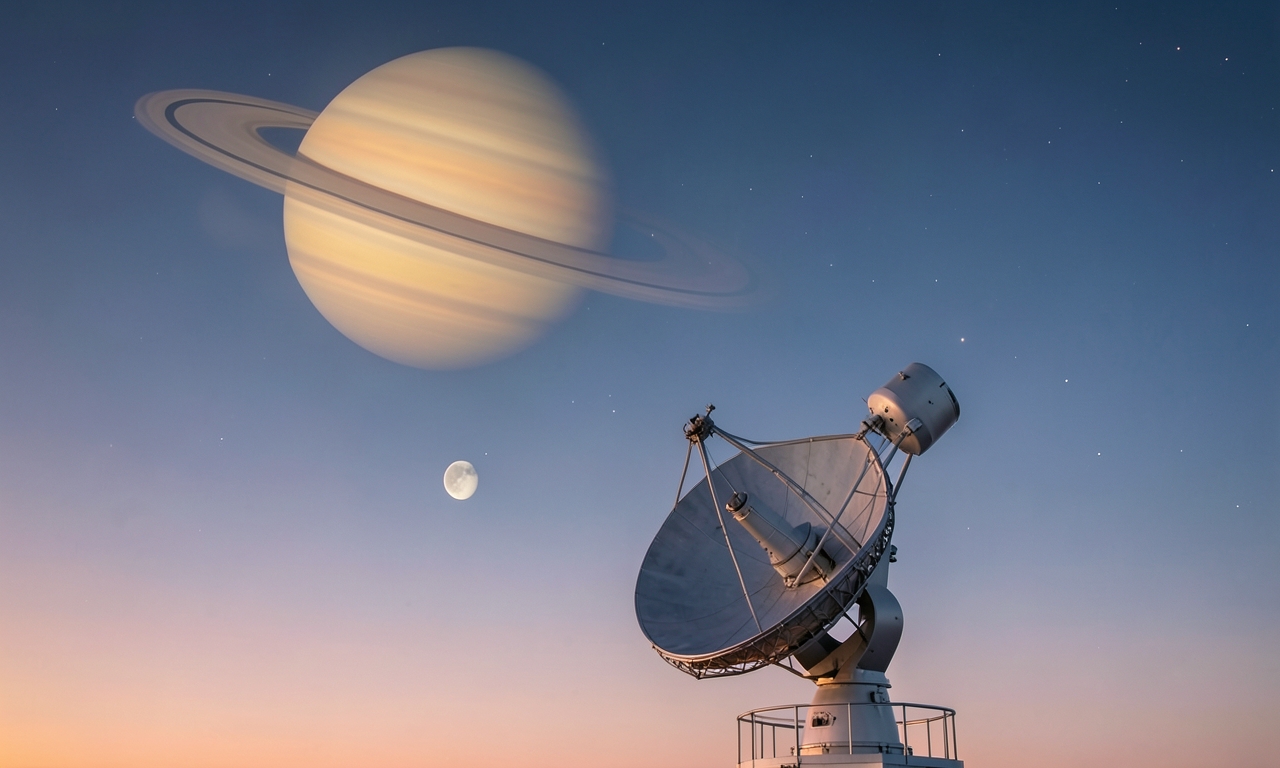 Saturn and the Moon Shine Before Sunrise on June 10