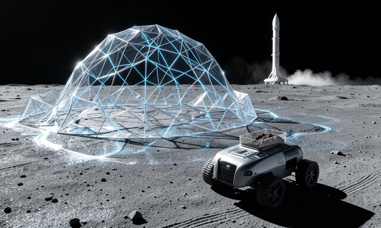 Laser-Based "Origami" for Moon Construction