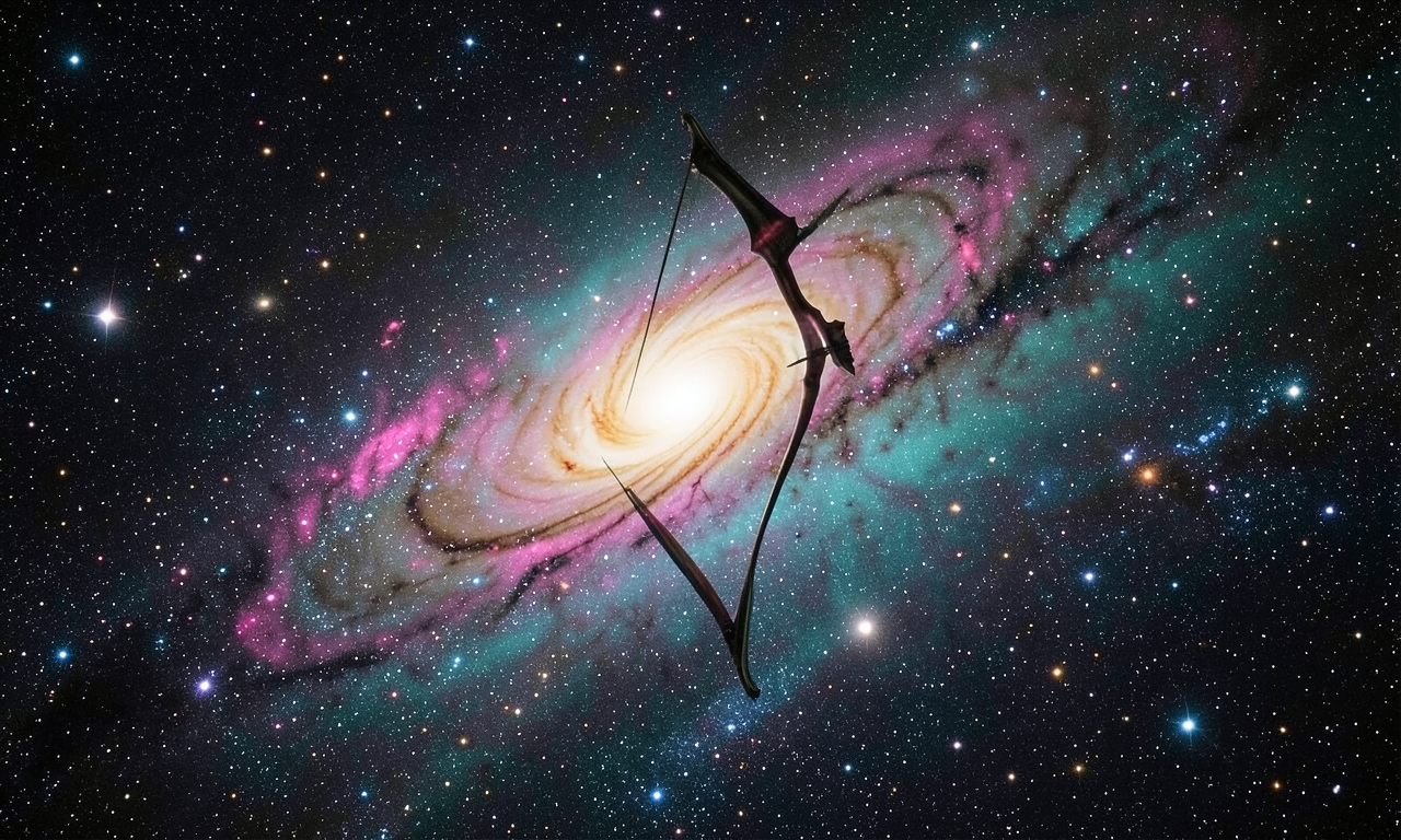 Unique Bow-and-Arrow-Shaped Radio Galaxy Identified