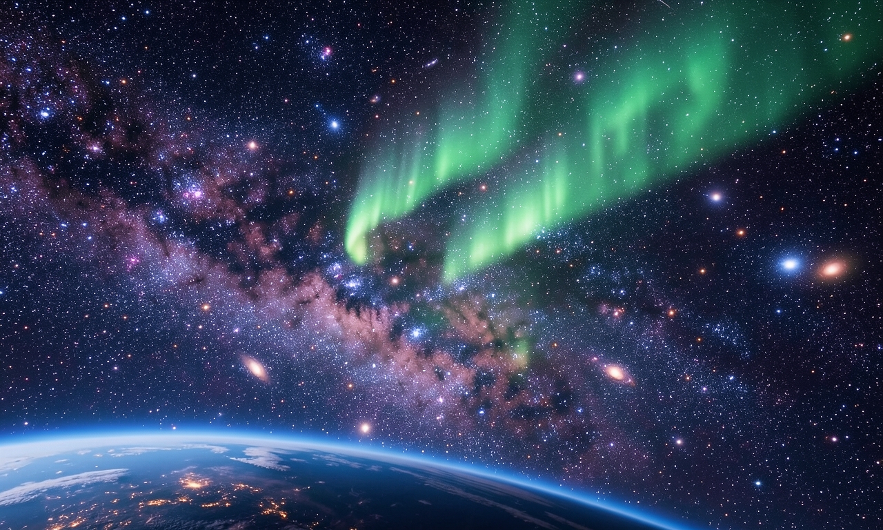 Neon‑green auroras captured from orbit mesmerize viewers