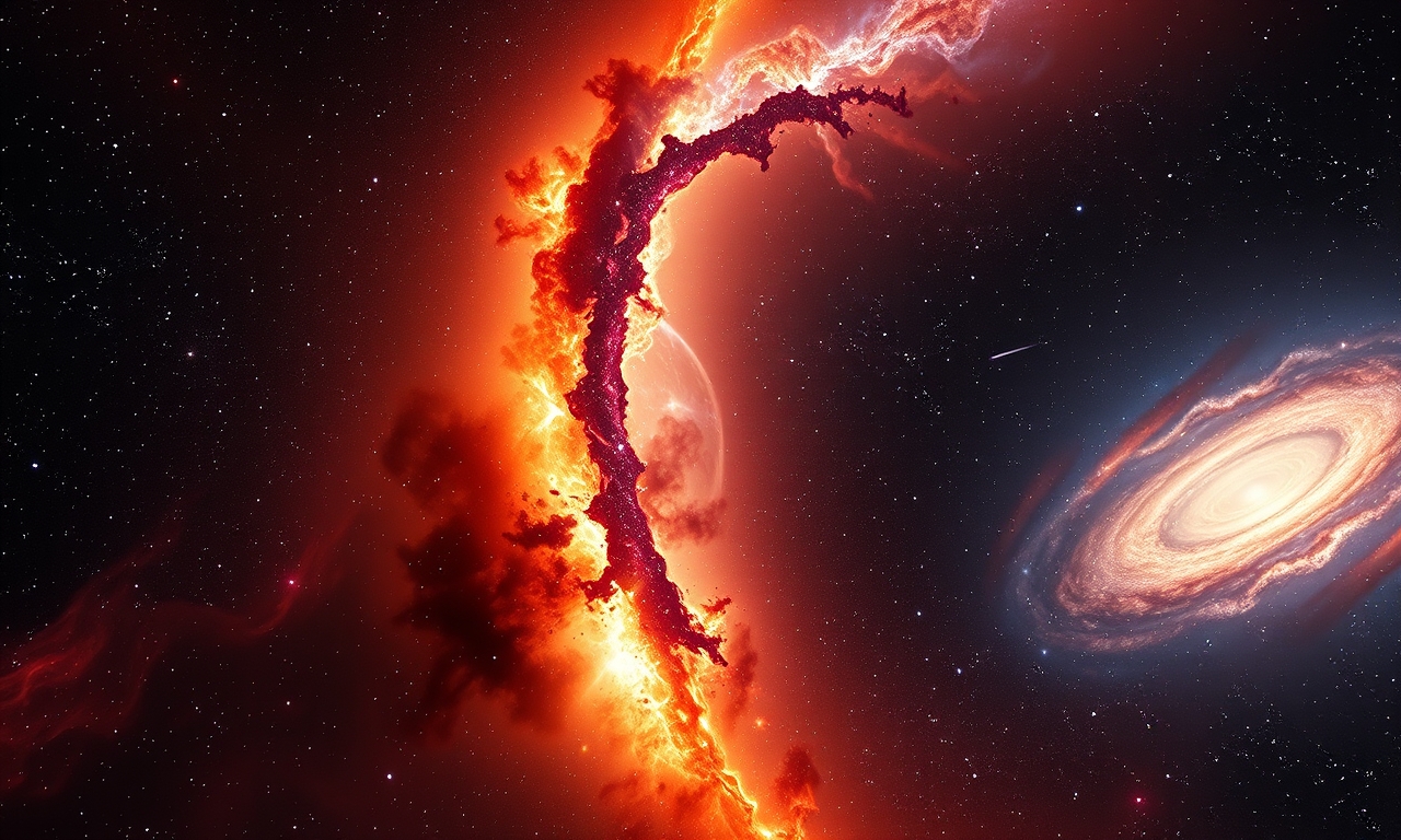 Giant 'Bow‑and‑Arrow' Radio Structure May Trace Supersonic Galaxy Collision Shock Wave
