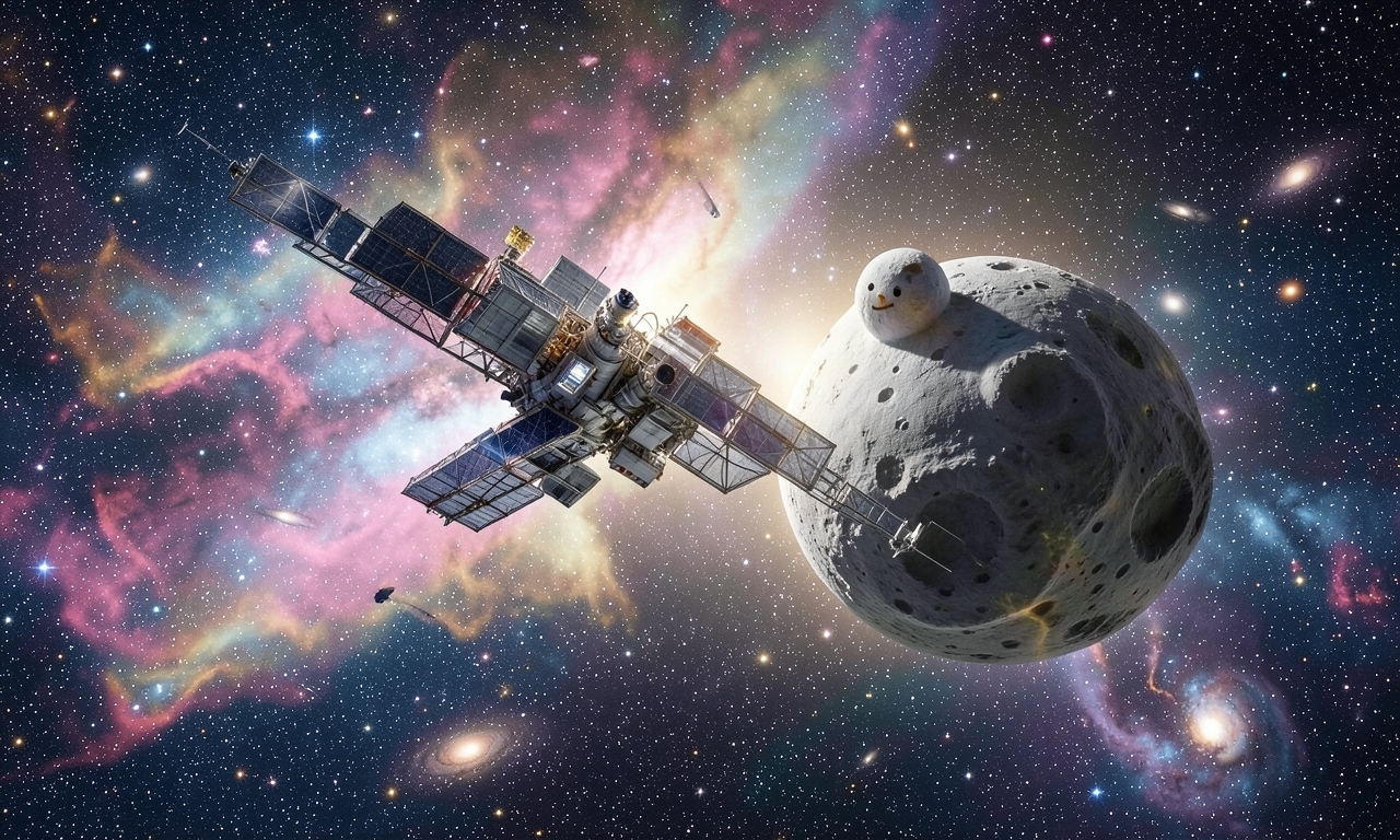 Japanese spacecraft captures image of snowman-shaped near-Earth asteroid