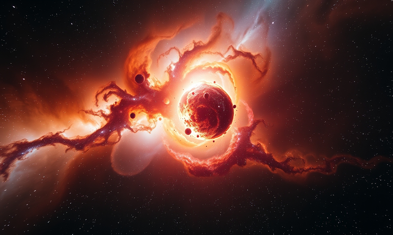 Webb Telescope Captures Young Galaxy Cluster in Merger