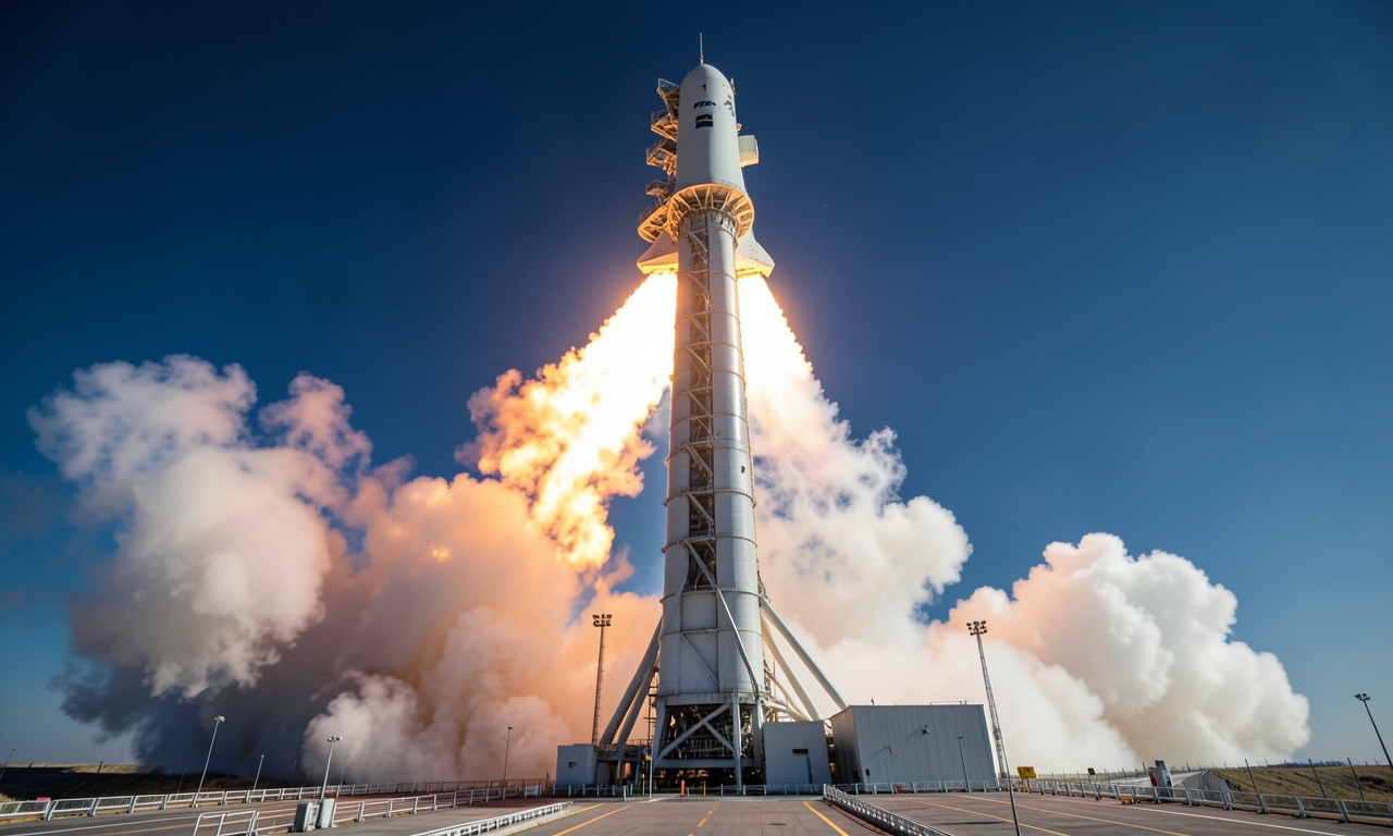 Falcon Heavy launch captures dramatic fire plume during Roman Telescope lift‑off